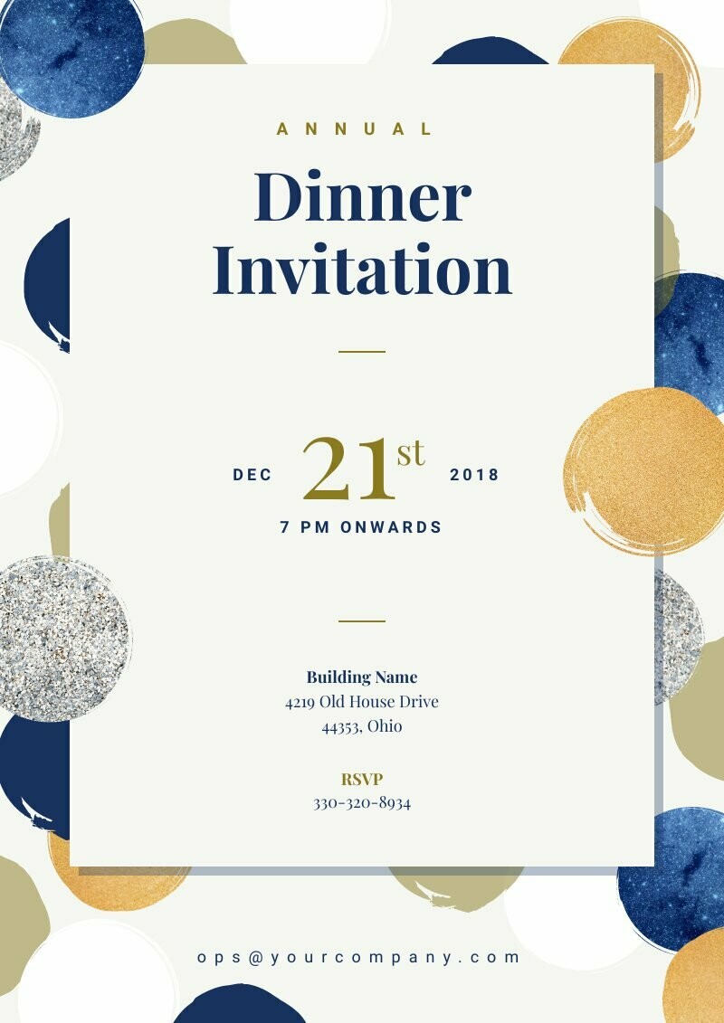 Yearly Dinner Invitation Free poster template Piktochart