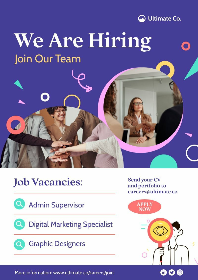 Job Vacancy Poster Free Poster Template Piktochart