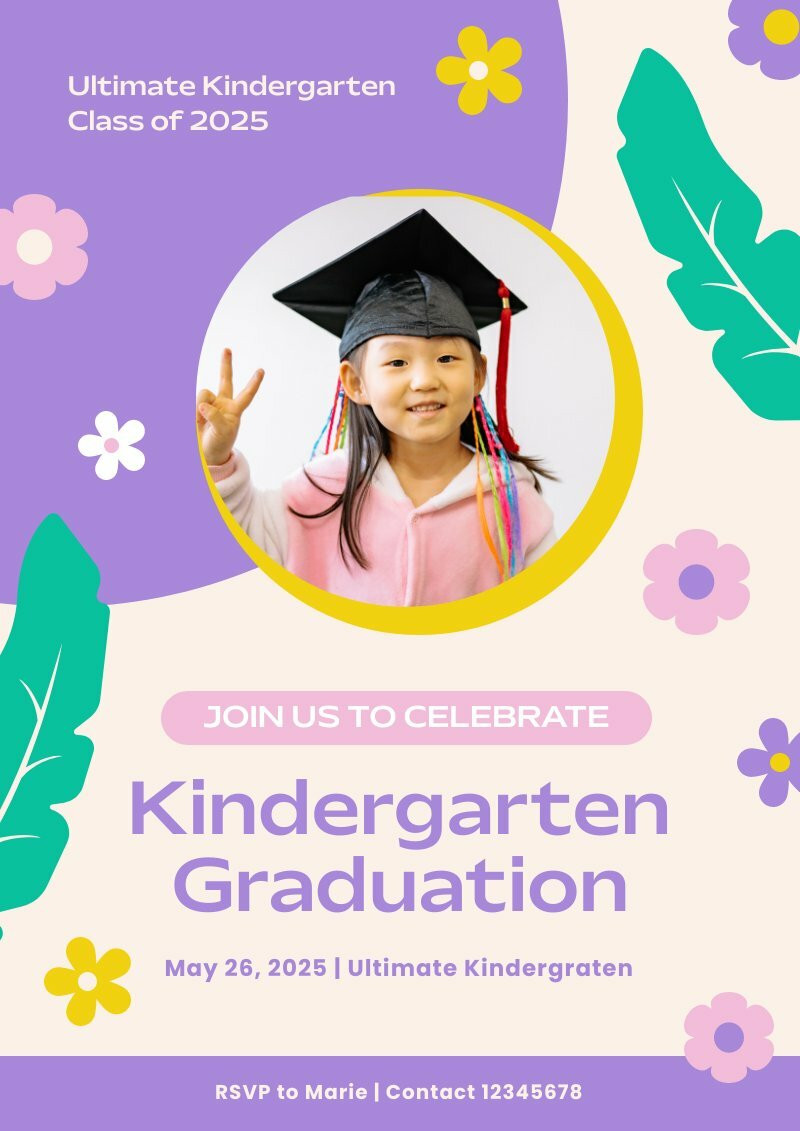 Kindergarten Graduation Poster Piktochart