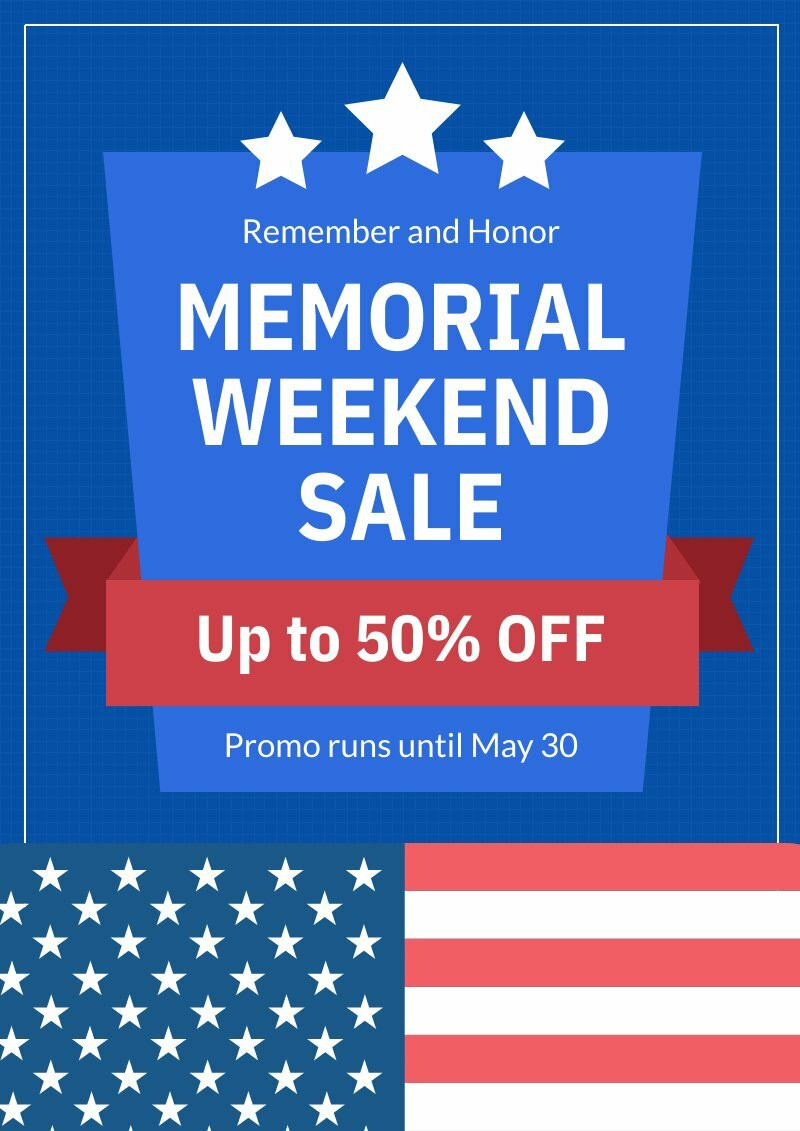 Memorial Day Weekend Sales Piktochart