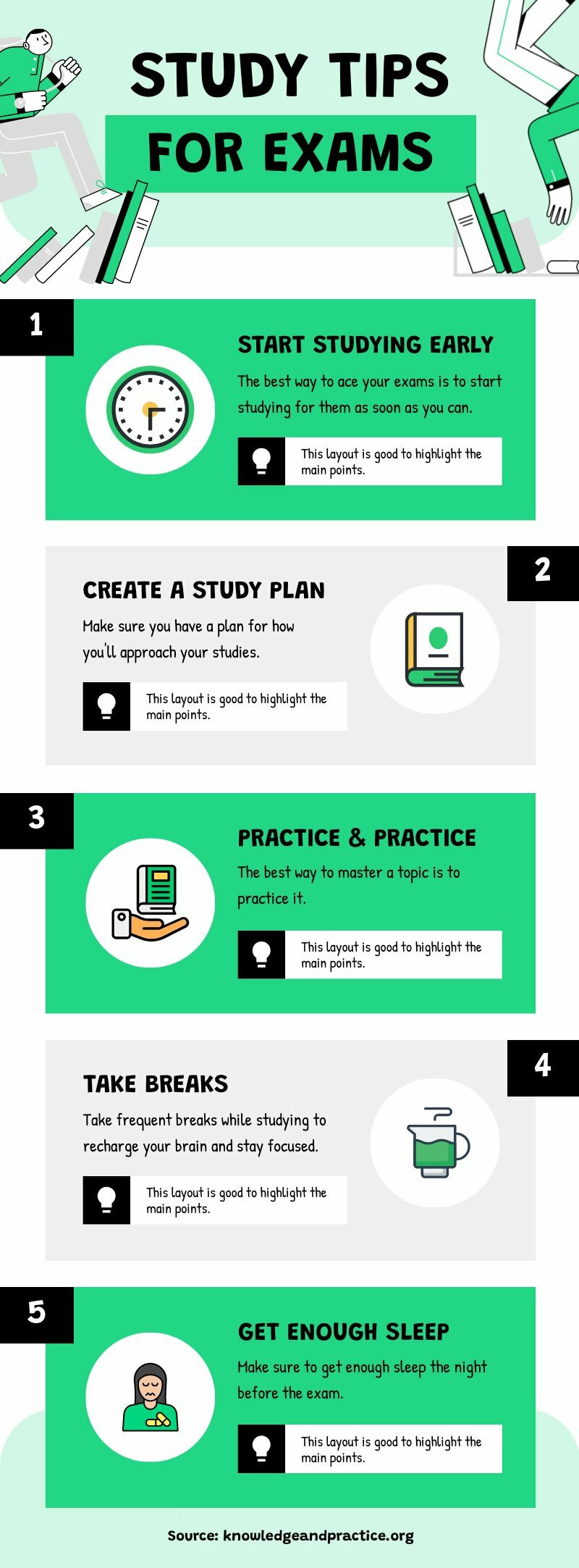 Study Tips for Exams Piktochart