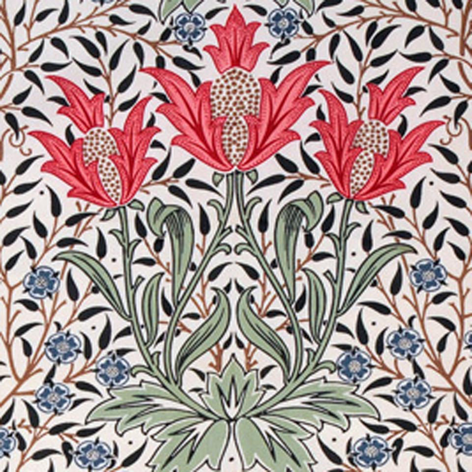 William Morris Tulip 2 Arts & Crafts Red Pilgrim Tiles