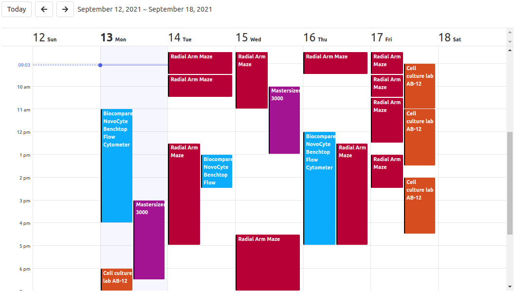 Pillar Science Lab equipment booking system