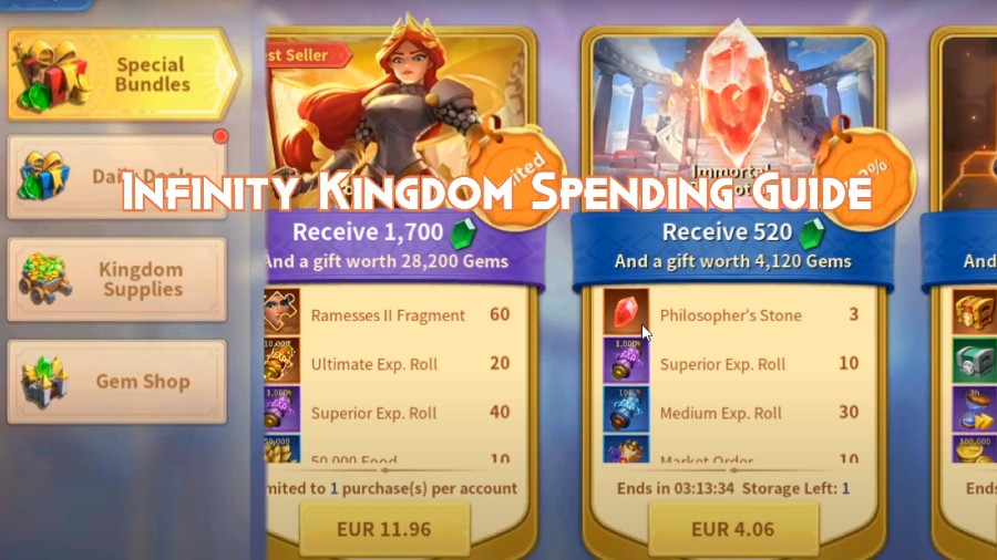 Infinity Kingdom Spending Guide Pillar Of Gaming