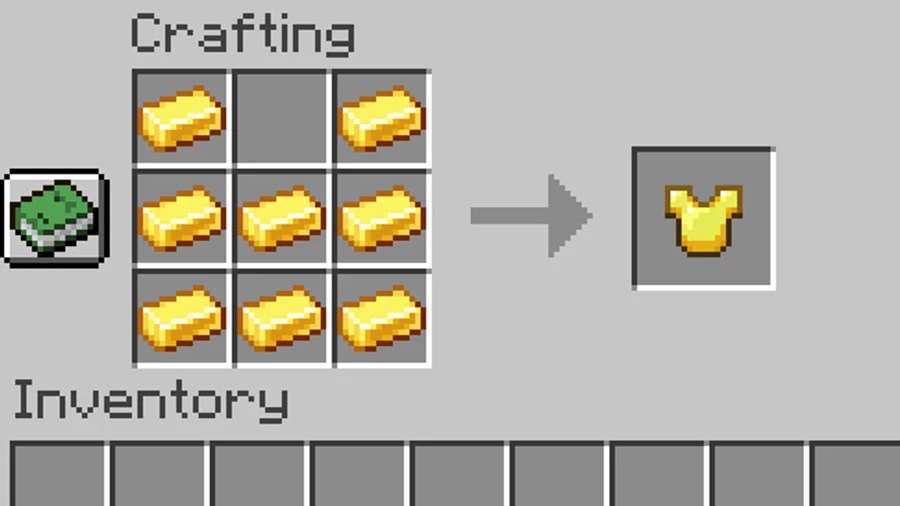 How to make Gold Chestplate in Minecraft Pillar Of Gaming