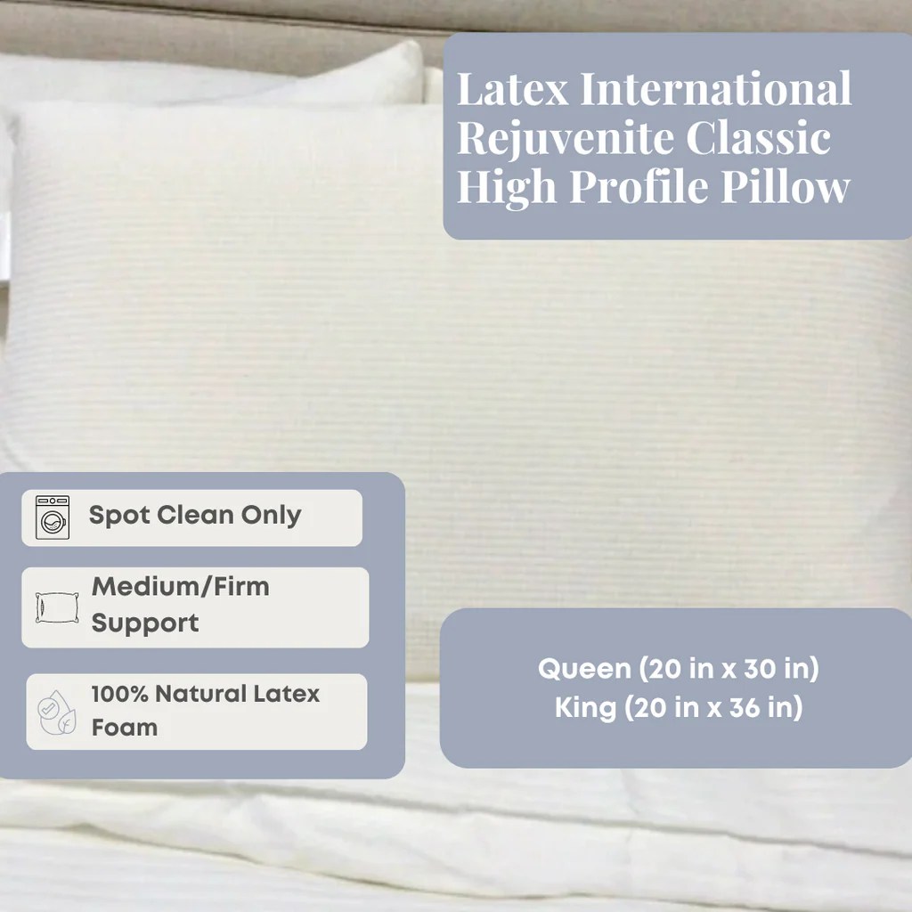 Latex International Rejuvenite Classic High Profile Pillow