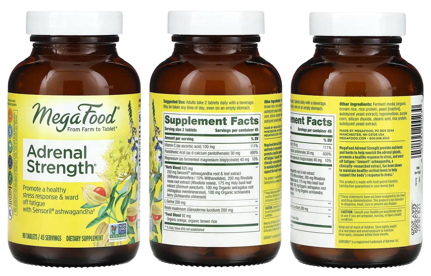 MegaFood, Adrenal Strength, Tablet, 90 Tablets Supplement Research