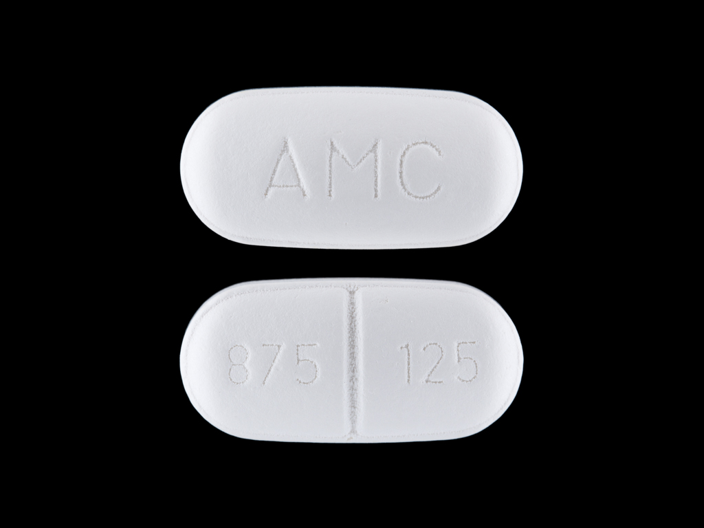 oval white 875 125 amc Images Amoxicillin and Clavulanate Potassium