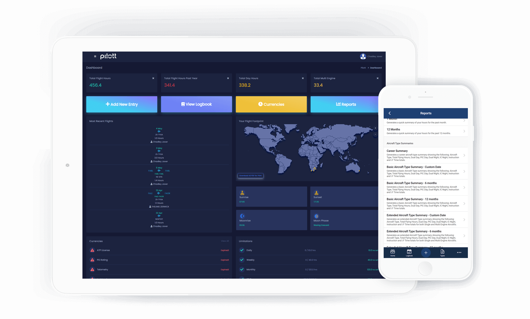 Home SACAA Electronic Logbook Pilott Aviation Systems
