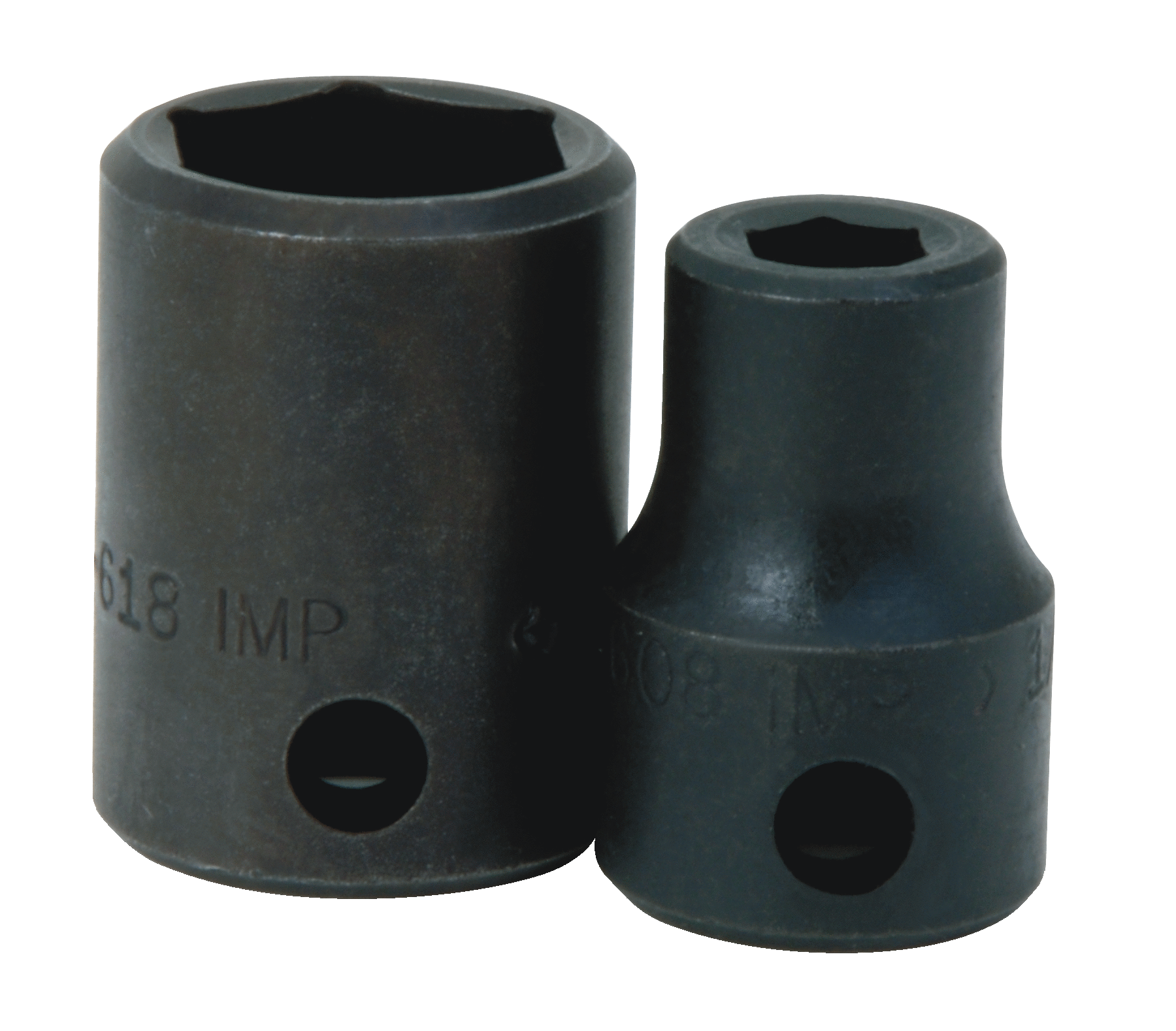 3/8" Drive Shallow Impact Sockets, 6 Point, SAE, Black Industrial Finish