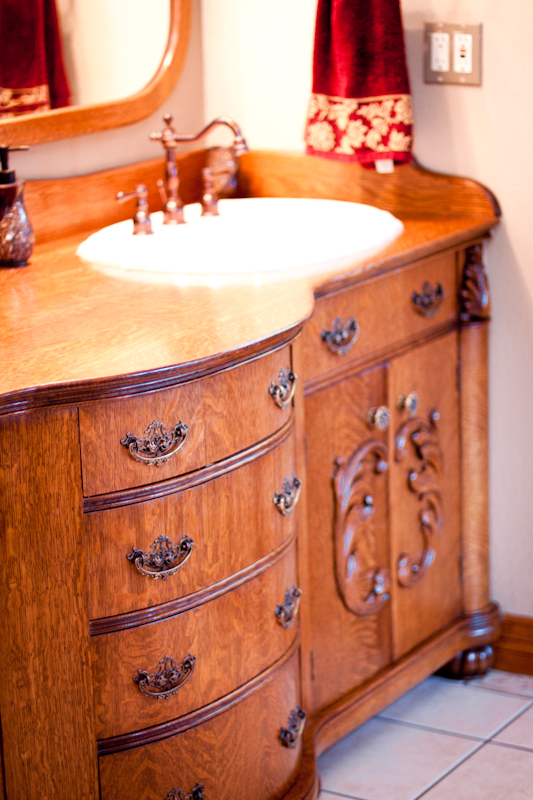 Victorian Style Oak Bathroom Vanity