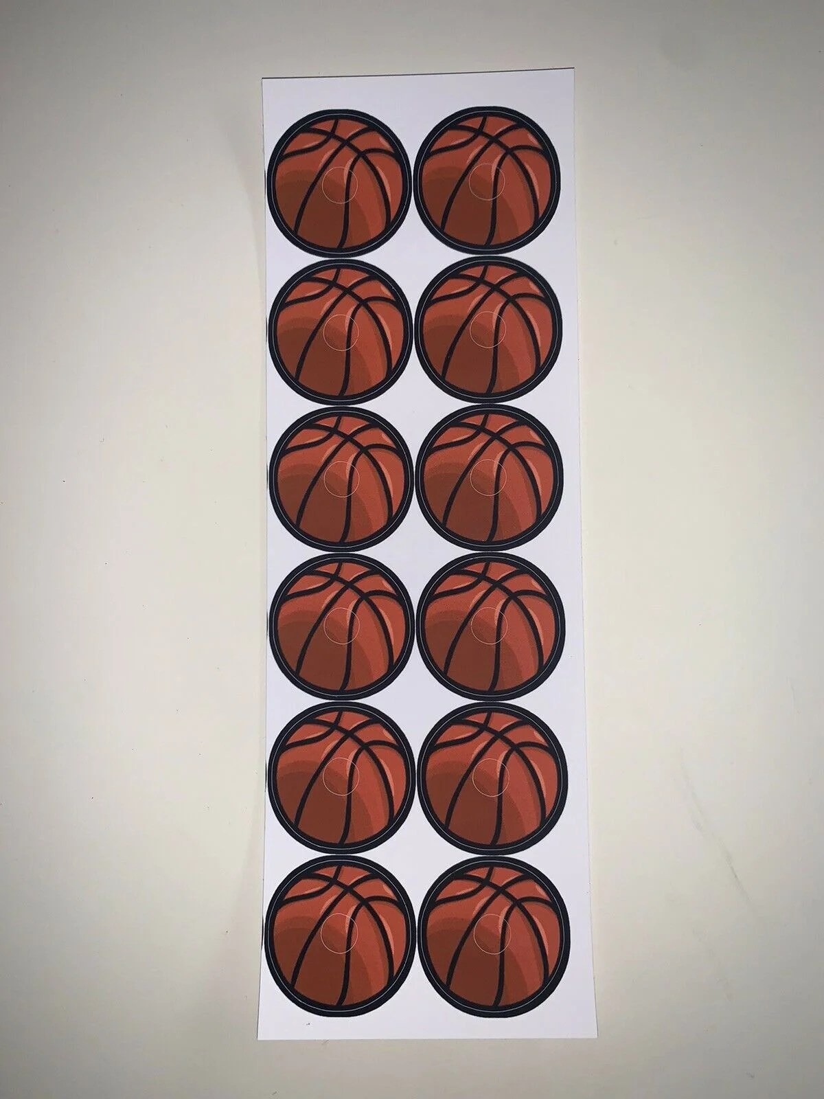 Set of 12 NBA Basketball Round Target Stickers for Basketball Theme Pinball Gurus
