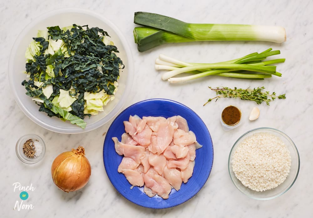 Chicken and Spring Vegetable Risotto Pinch Of Nom