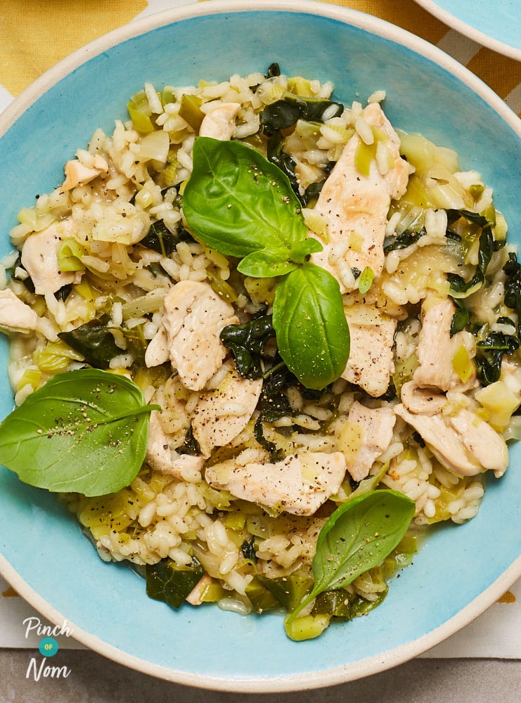 Chicken and Spring Vegetable Risotto Pinch Of Nom