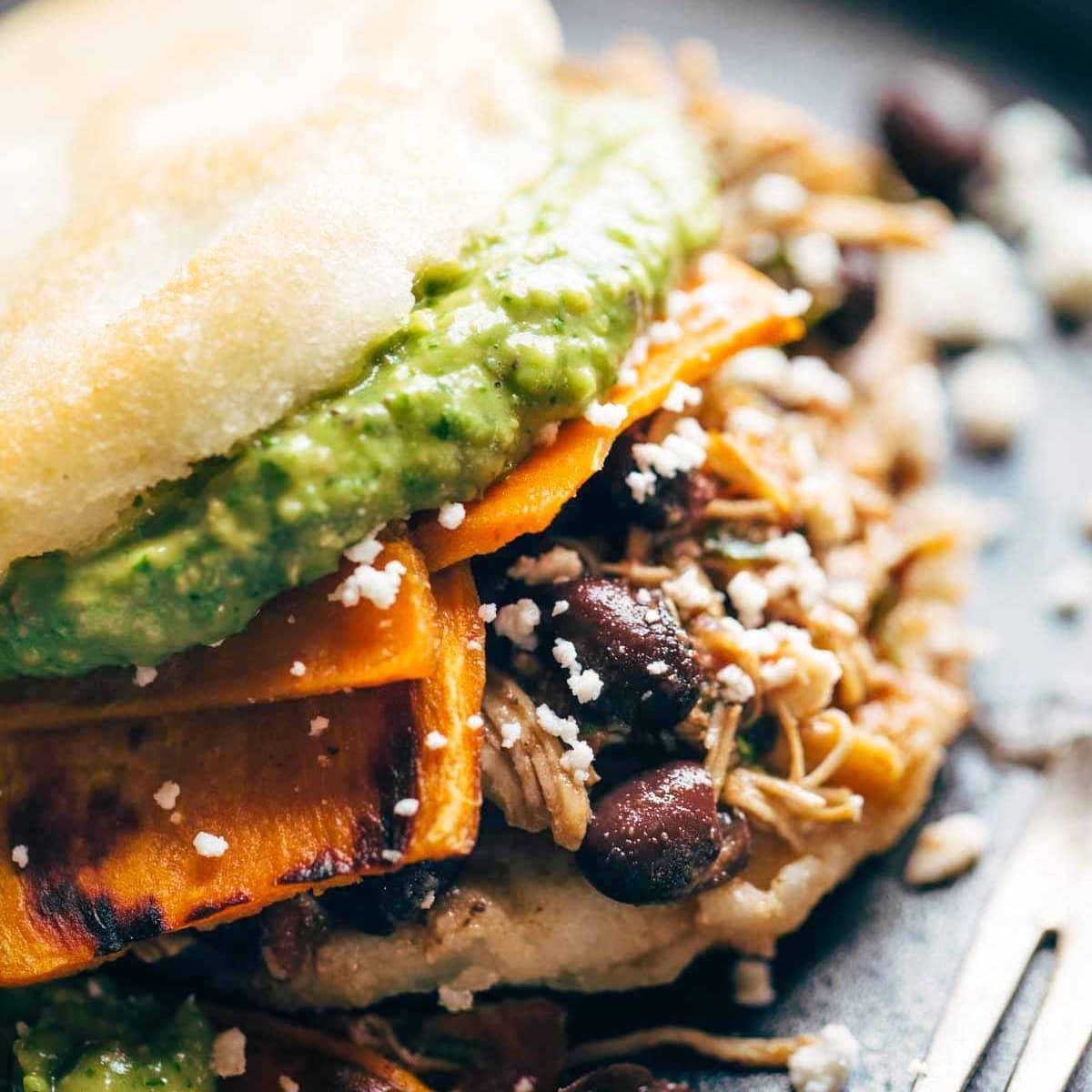 Arepas with Carnitas and Sweet Potato Recipe Pinch of Yum