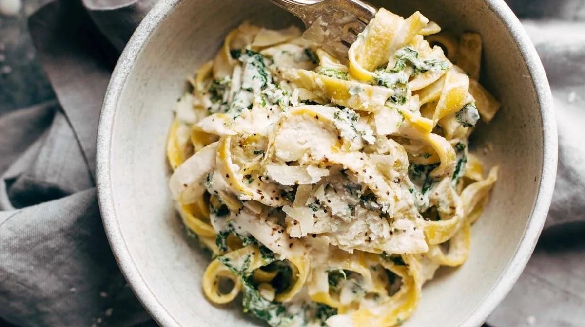 5 Ingredient Creamy Kale Pasta Recipe Pinch of Yum