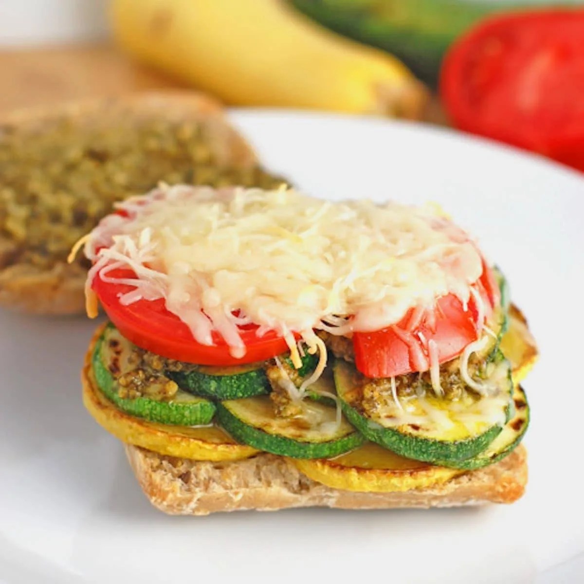 Parmesan Pesto Veggie Sandwich Recipe Pinch of Yum