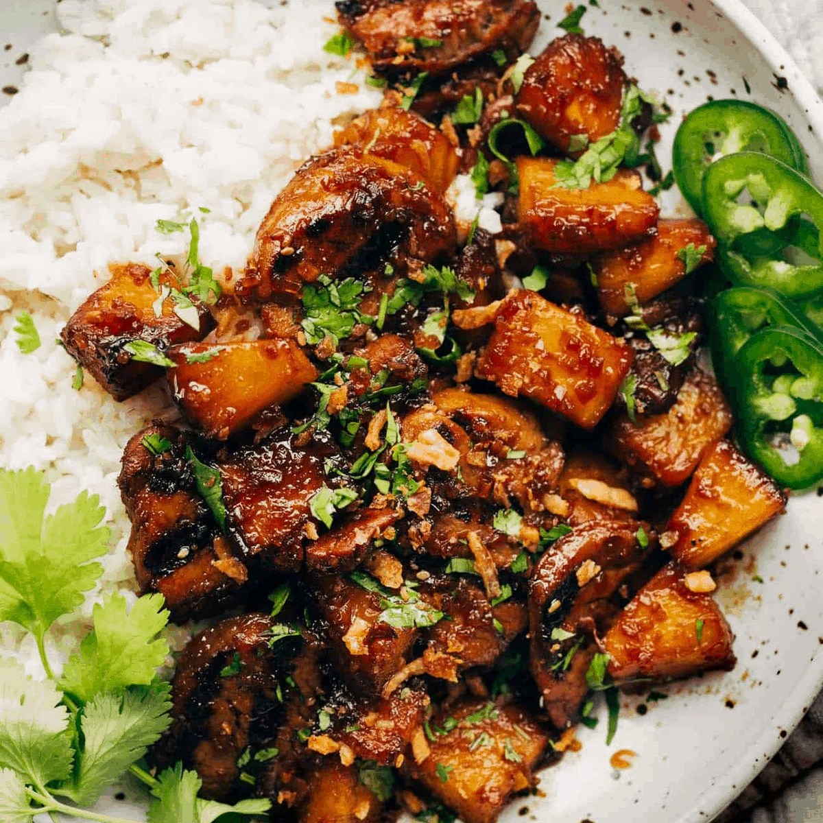 Pineapple Pork with Coconut Rice Recipe Pinch of Yum