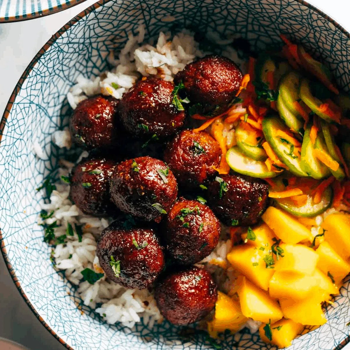 Sticky Ginger Rice Bowls with Pickled Veg and Mango Recipe Pinch of Yum
