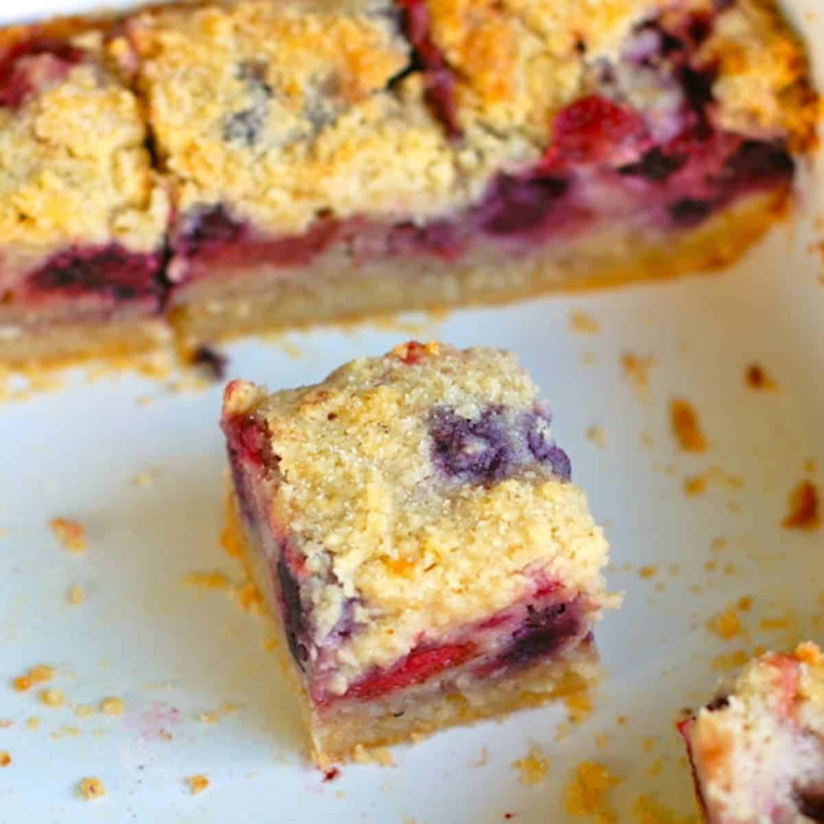 Triple Berry Pie Bars Recipe Pinch of Yum