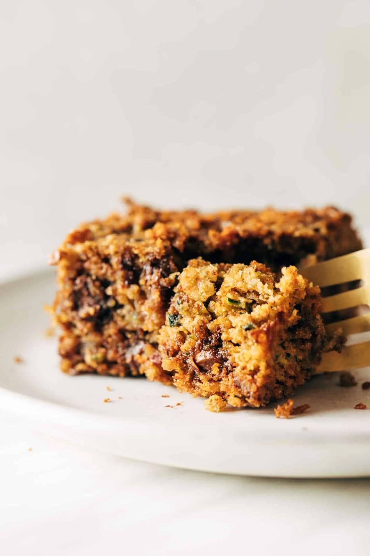 Almond Butter Chocolate Chip Zucchini Bars Recipe Pinch of Yum