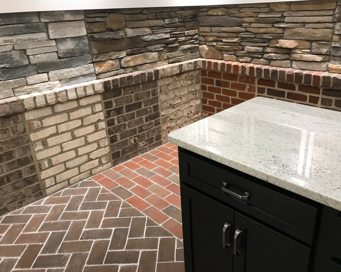 Thin products open up a wide range of brick interior design options