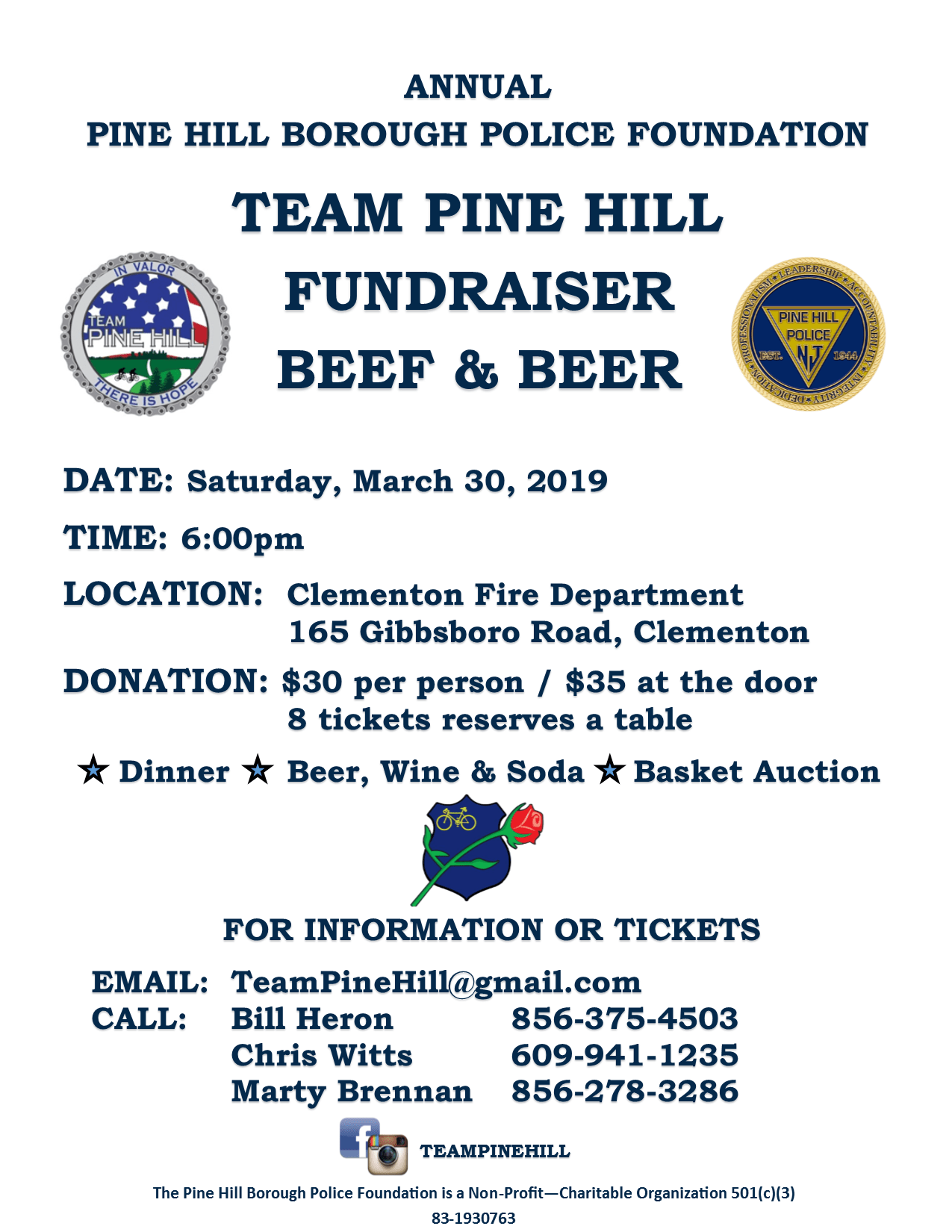 Pine Hill Police Foundation Team Pine Hill Fundraiser Pine Hill PD