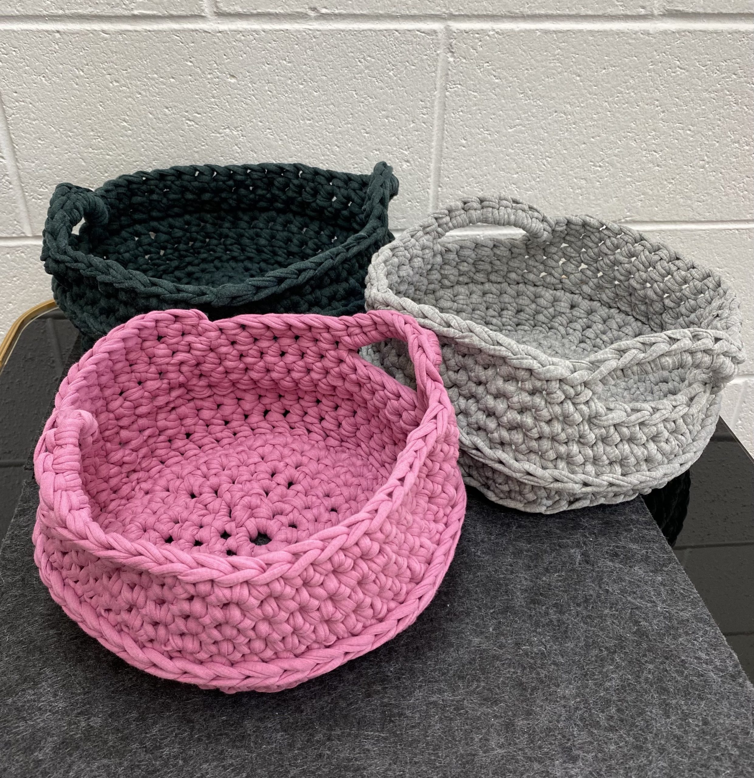 Large Crochet Basket with Handles Piney Ridge Farm