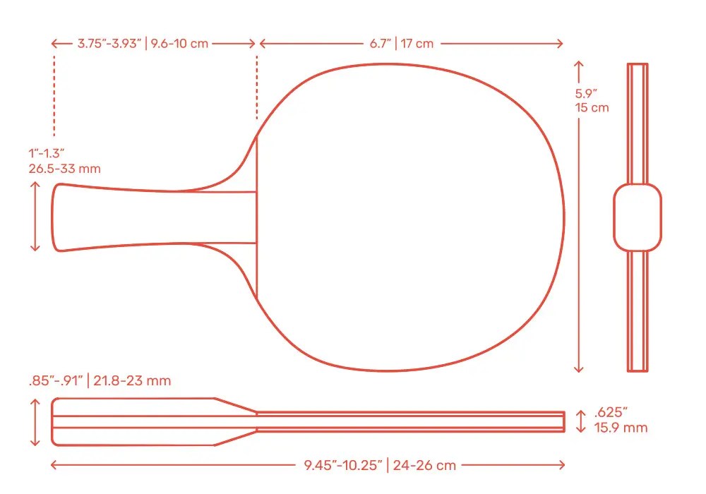 Table Tennis Dimensions The Size of Table, Racket, Ball & Co. Ping