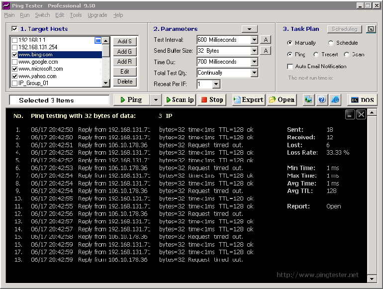 Ping Tester Visual Ping Test / Network Test Tool Permanent free