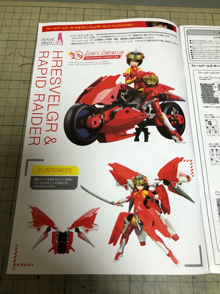 フレームアームズ ガール ラピッドレイダーセット フレズヴェルクver 仮組み Pink Bullet