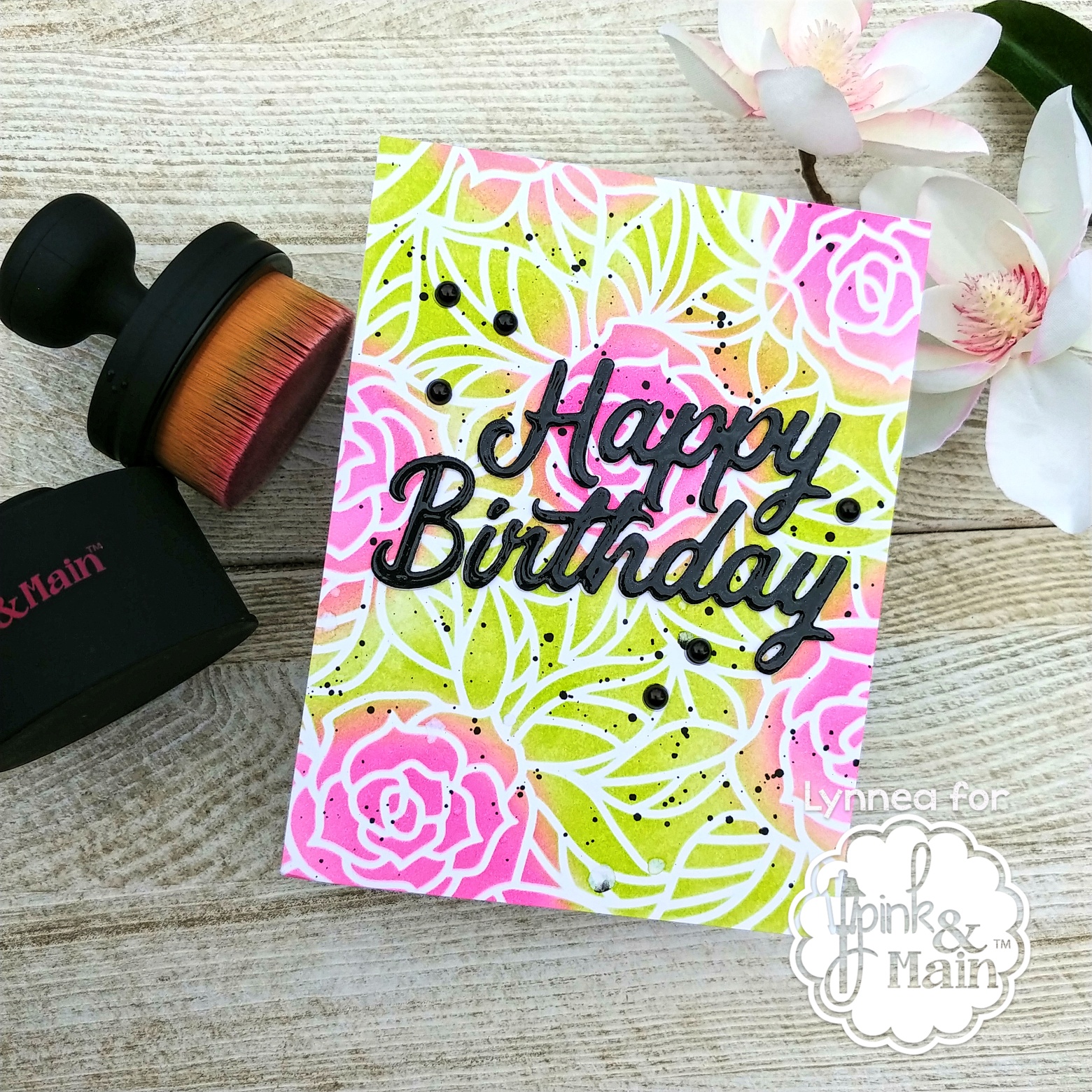 Memaw’s Roses Ink Blended Birthday Card Pink and Main Blog