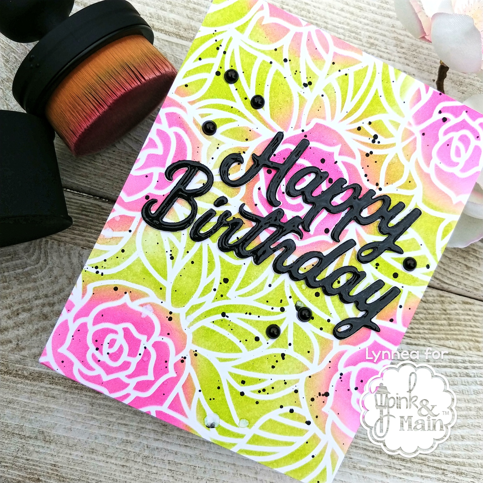 Memaw’s Roses Ink Blended Birthday Card Pink and Main Blog