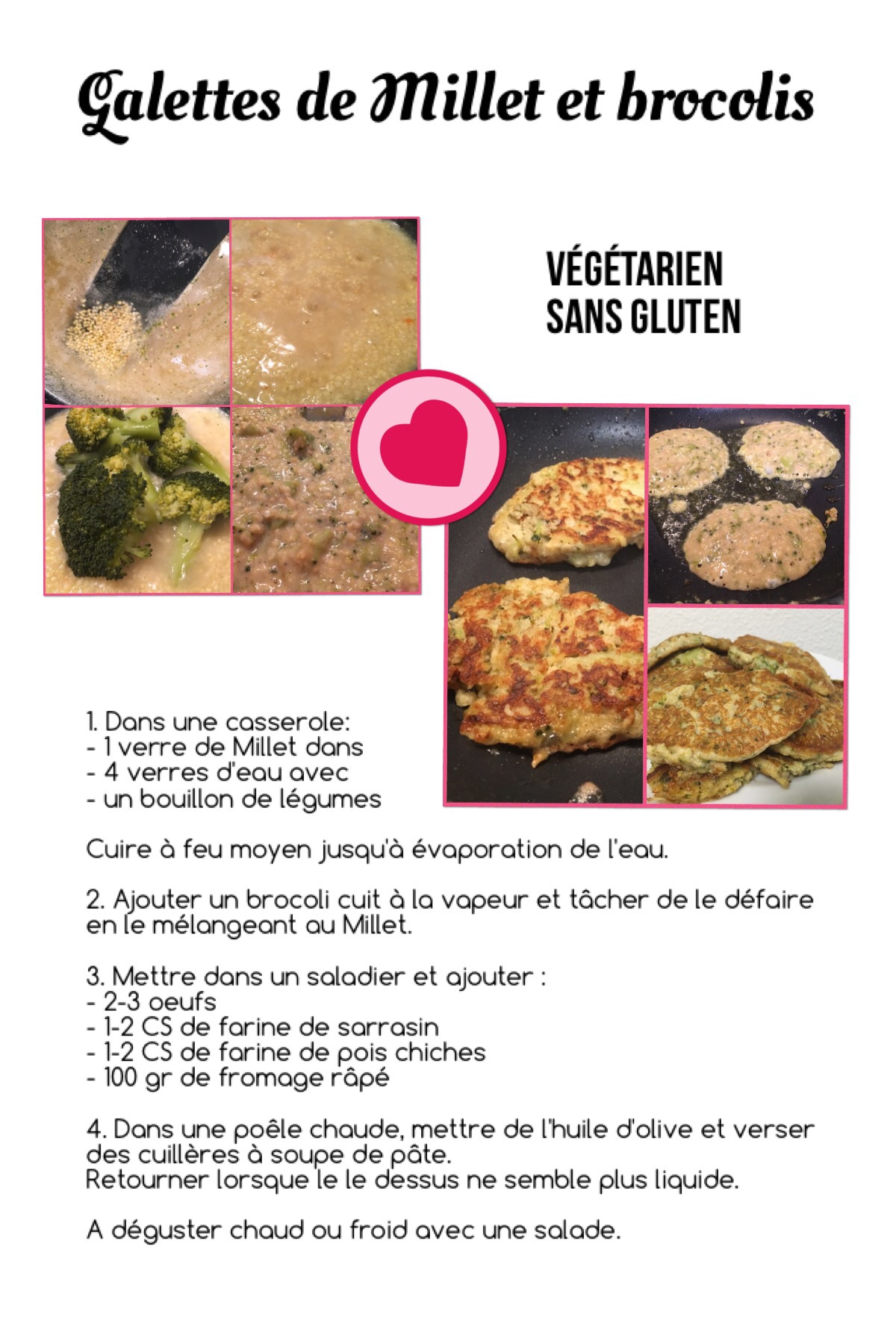 Galettes de Millet et brocoli (sans gluten) pinkcappuccino.ch