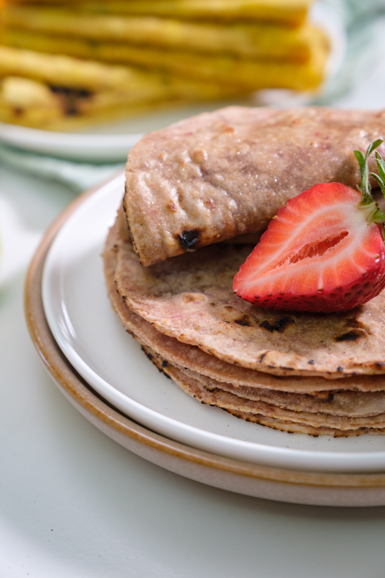 Strawberry Roti (Flavoured Flatbread) Pink Chai Living