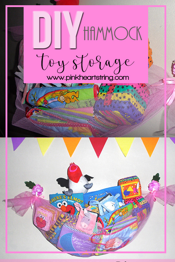 DIY Hammock Toy Storage Pink Heart String