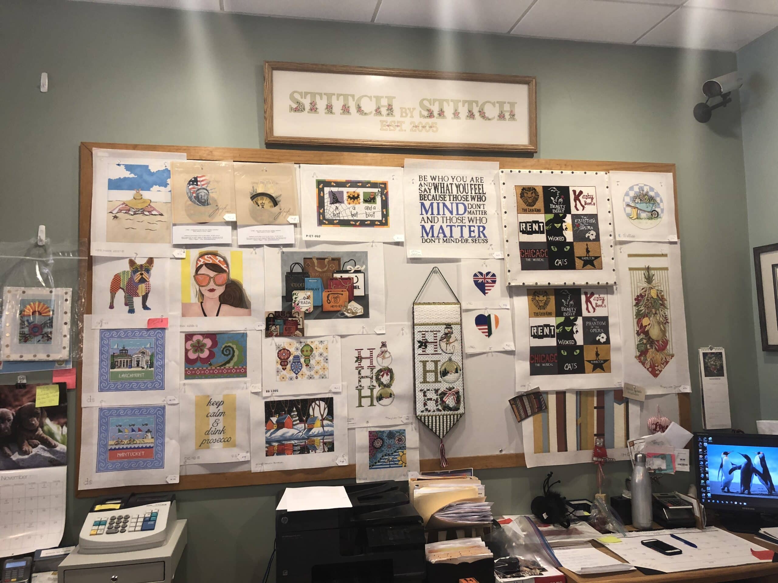 Stitch by Stitch Needlepoint Gallery; Larchmont, NY Pink Imperfection