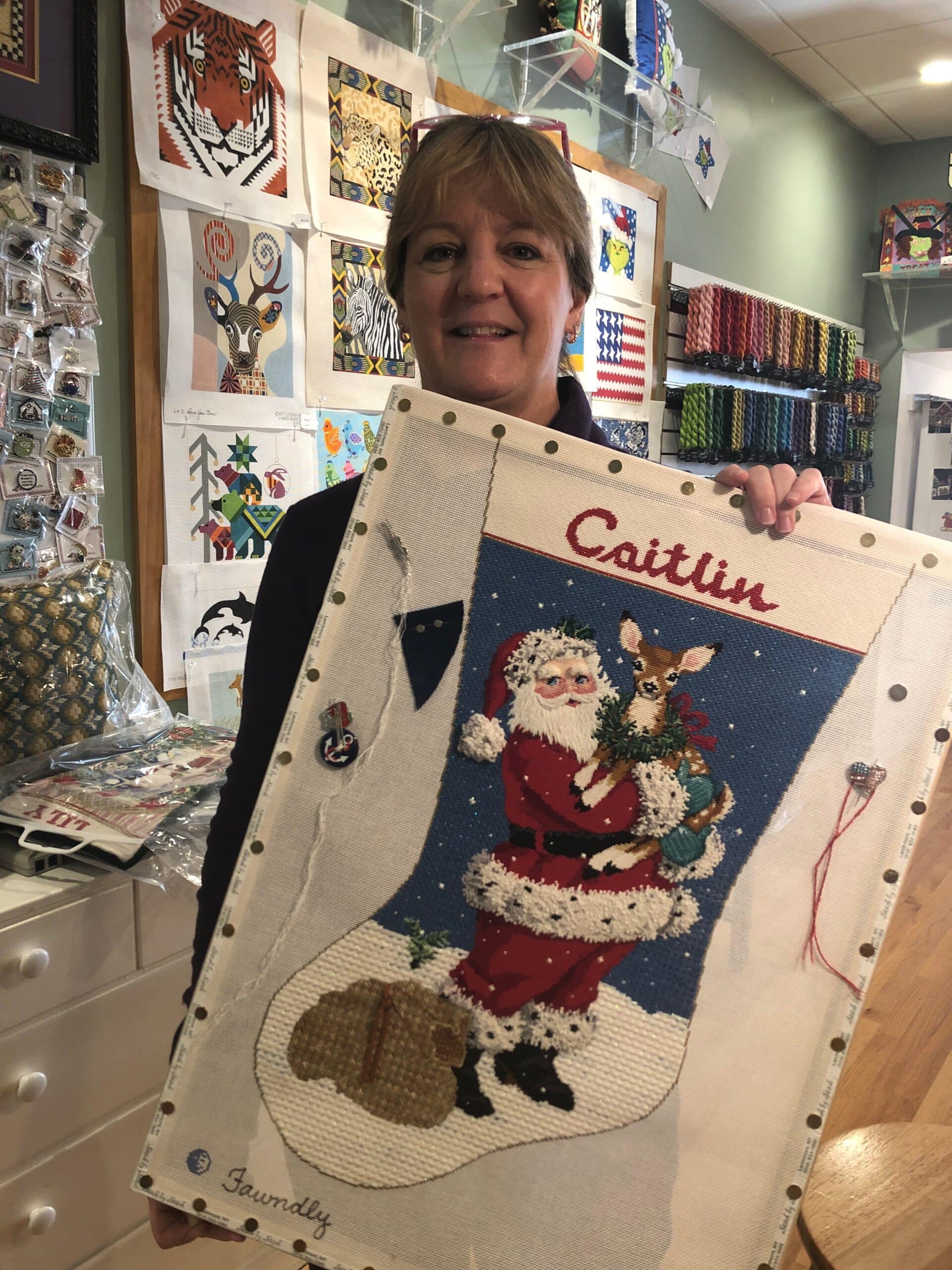 Stitch by Stitch Needlepoint Gallery; Larchmont, NY Pink Imperfection