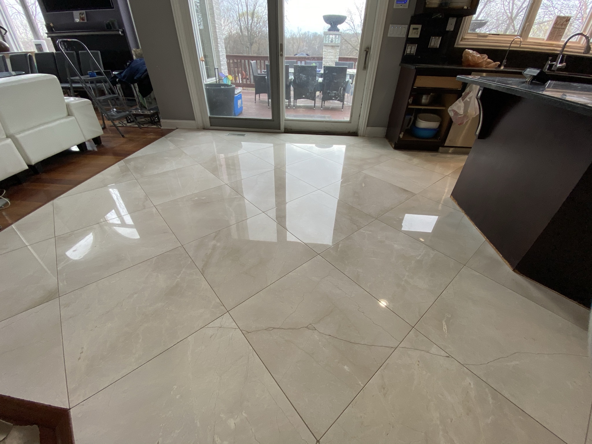 Kitchen Marble Tile Floor Restoration marble polishing, sealing, tile