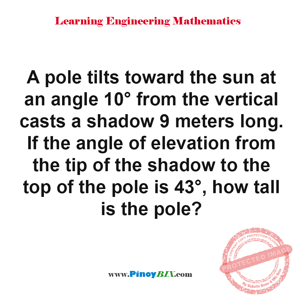 Solution How Tall Is The Pole
