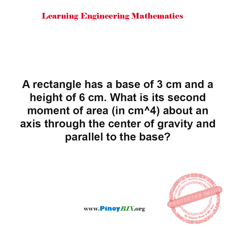 Solution What is the rectangle second moment of area about an axis?