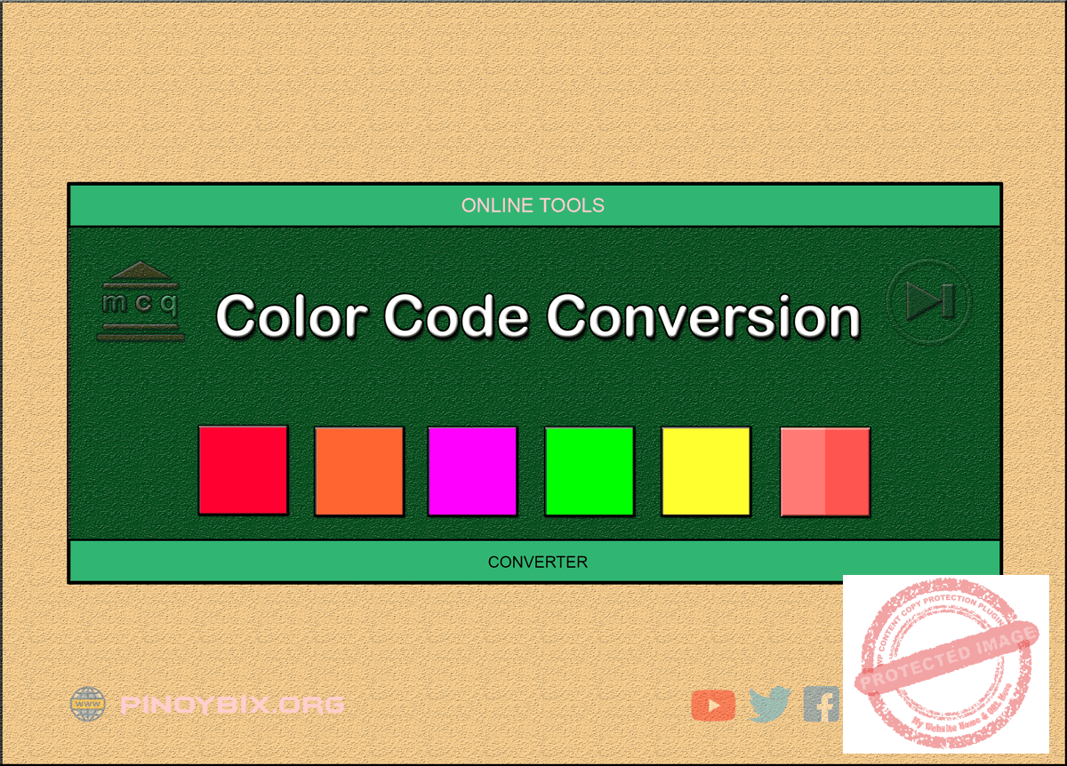 Online Tool Color Code Conversions