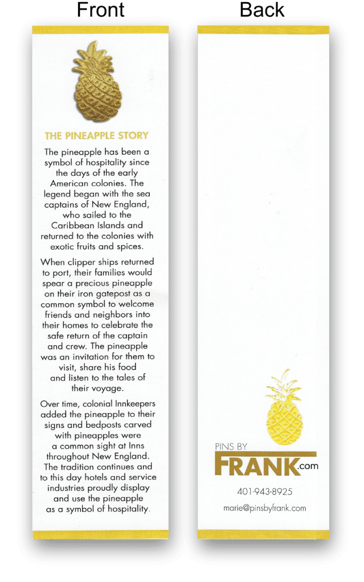 The Story of the Pineapple, & pineapples as symbols of hospitality