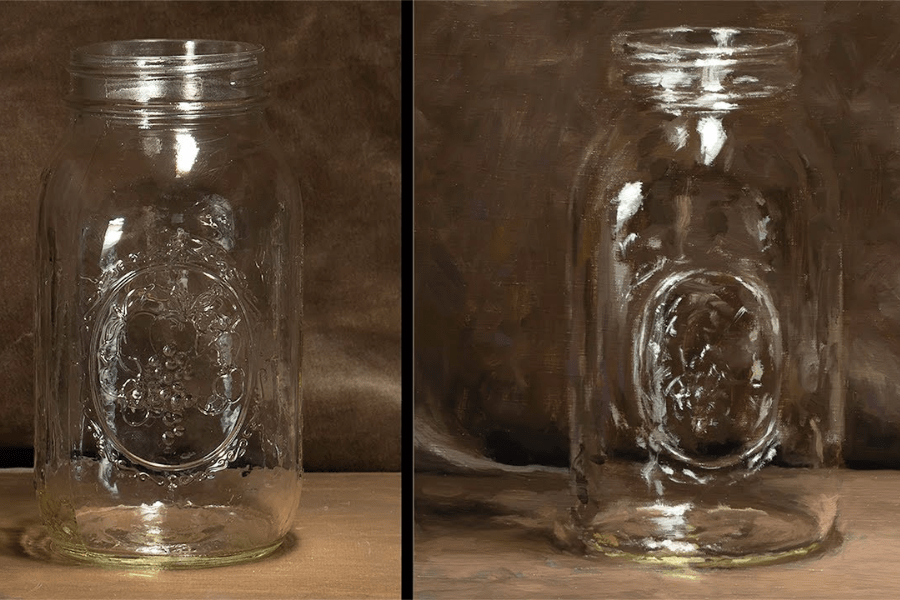 How to paint glass effect on a painting