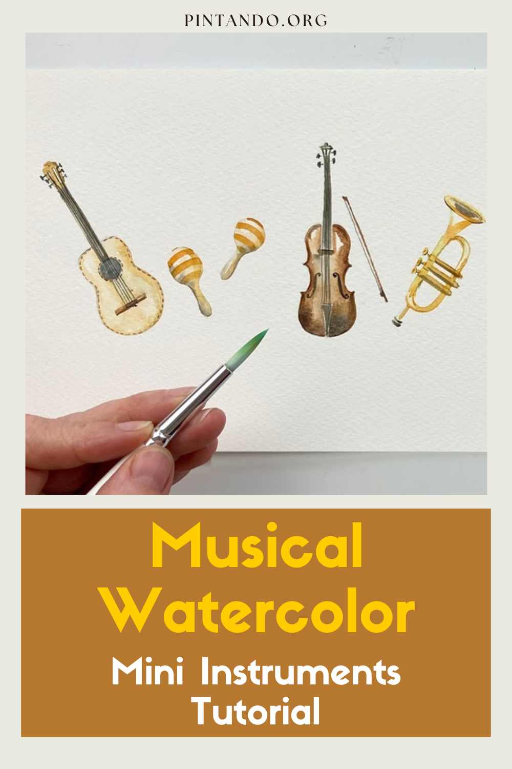 Musical Watercolor Mini Instruments Tutorial