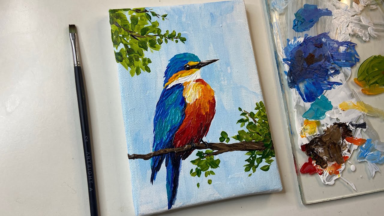 Easy Bird Acrylic Painting Tutorial