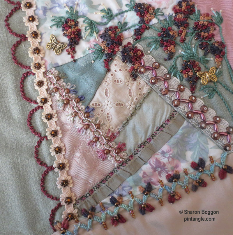 lace crazy quilt block 32 Pintangle