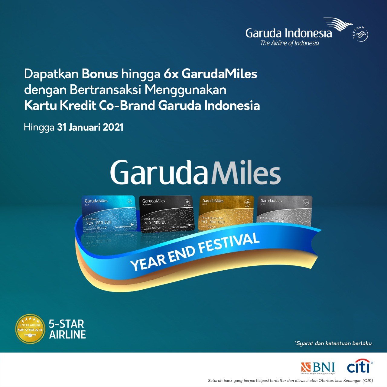 Diperpanjang Promo Point Multiplier Kartu Kredit Cobranded Garuda