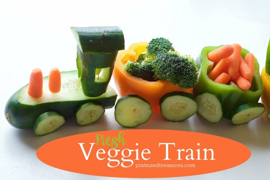 Kids Veggie Tray Idea Make a Veggie Train · Pintsized Treasures