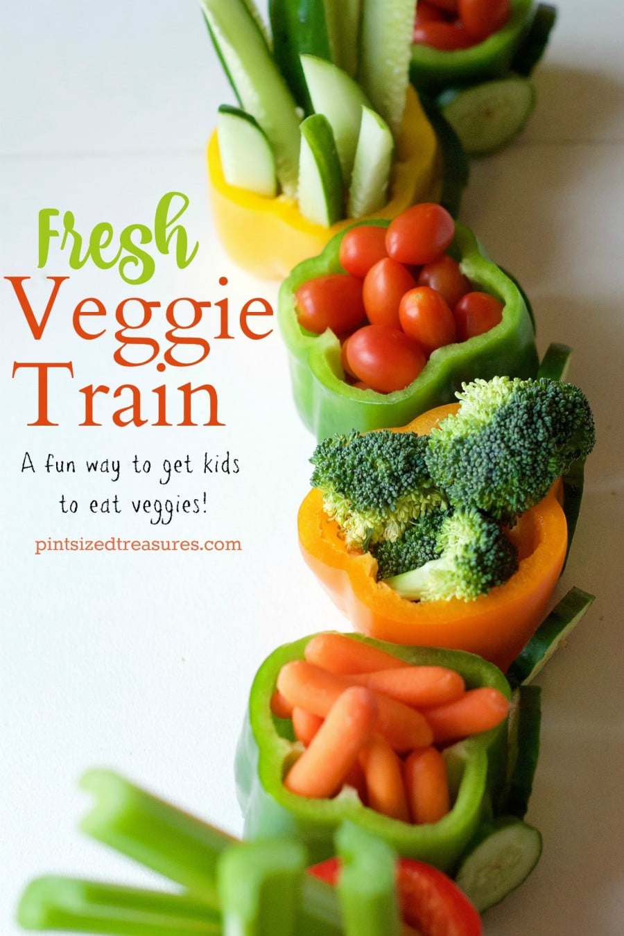 Kids Veggie Tray Idea Make a Veggie Train · Pintsized Treasures